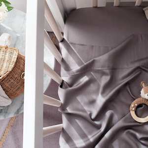 Organic Bamboo Cot Sheet Set : Steel