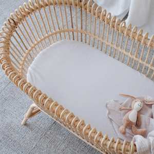 Organic Bamboo Fitted Bassinet Sheet : Dove Grey