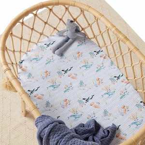 Change Pad Cover: Bassinet/Change Sheet : Whale