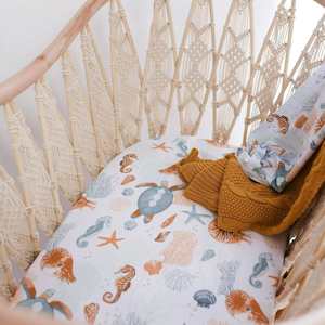Change Pad Cover: Bamboo Bassinet/Change Sheet : Nautilus