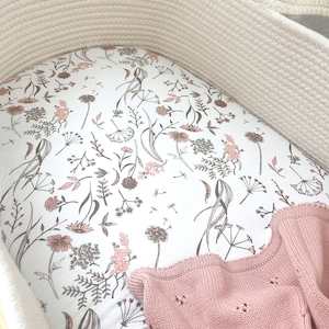 Bamboo Bassinet/Change Sheet : Wild Meadow Pink
