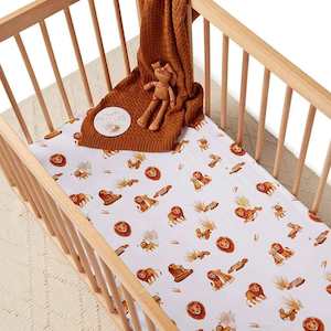 Snuggle Hunny Kids Fitted Cot Sheets: Fitted Cot Sheet : Lion