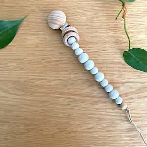 Silicone Pacifier Holder with Clip : Grey