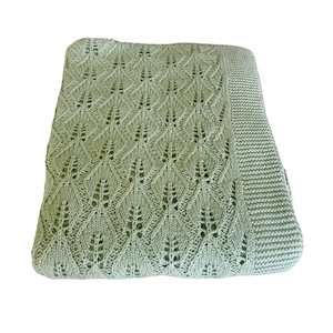 Vintage Cotton Baby Blanket: Sage