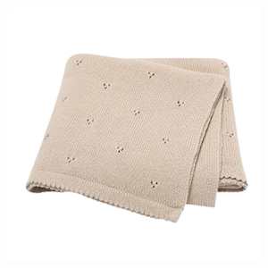 New: Cotton Pointelle Baby Blanket : Hazelnut