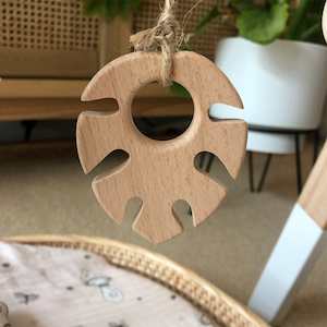 Playgym: Wooden Teether/Playgym Toy : Monstera Leaf