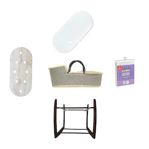 Bundle | Co-Sleeper Moses Basket with Liner - Kaku Blue Black (25% off)