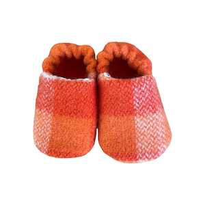 Baby Booties And Slippers: Vintage Wool Booties 6-12Mth: Burnt Orange