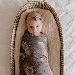 Lunas Treasures: Muslin Bamboo Cotton Wrap : Indigo Blooms