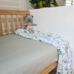 Bamboo Jersey Fitted Cot Sheet : Soft Sage