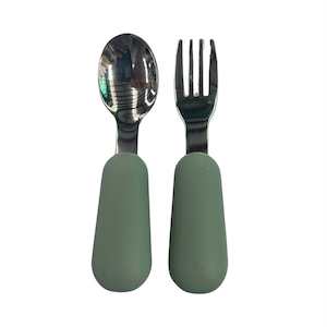 Stainless Steel Toddler Cutlery Set : Sage