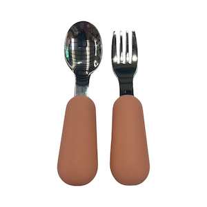 Stainless Steel Toddler Cutlery Set : Toasted Almond