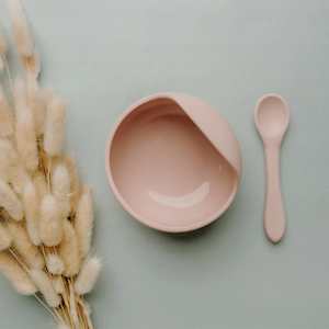 Silicone Scoop Bowl & Spoon : Blush