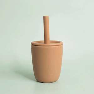 Silicone Smoothie Cup & Straw : Mocha