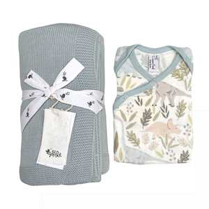 Newborn Gowns: Gift Box : Sweet Dreams Sky Gray & Sleep Gown