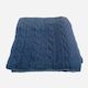 Merino Cable Baby Blanket : Navy