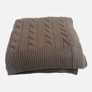 Merino Cable Baby Blanket : Mocha