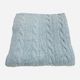 Merino Cable Baby Blanket : Ice Blue