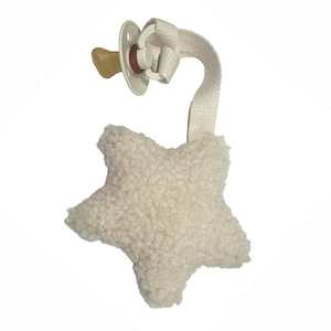 Boucle Pacifier Soother Holder Star : Ivory