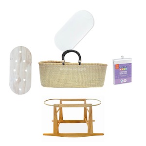 Bundle | Co-Sleeper Moses Basket with Liner - Black/Nat (Second)