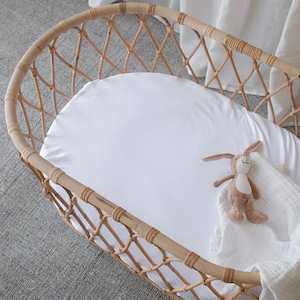 Organic Bamboo Fitted Bassinet Sheet : White