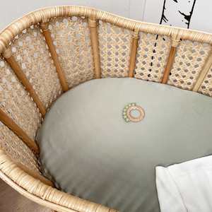 Organic Bamboo Fitted Bassinet Sheet : Sage