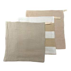 Muslin Cloths 3pk: Natural Stripe