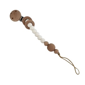 Silicone Pacifier Holder with Clip : White