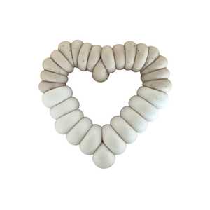 Silicone Teether Ring | Heart : Oatmeal