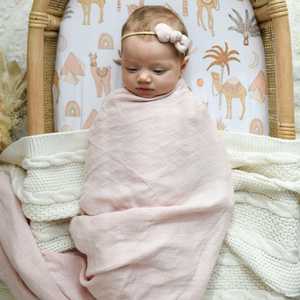 Lunas Treasures: Muslin Bamboo Cotton Wrap : Dusky Rose