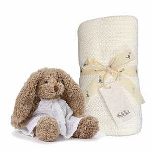 Gift Box : Baby Honey Bunny Girl Natural & Organic Blanket