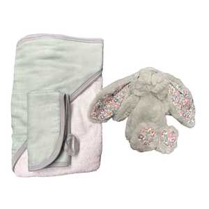 All: Gift Box : Surf Hooded Towel Set & Mini Jade Bunny
