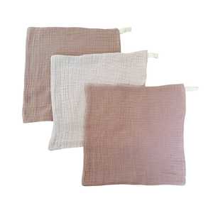 Muslin Cloths 3pk: Antique Rose