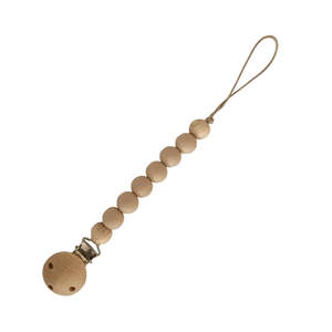 Silicone Pacifier Holder with Clip : Almond