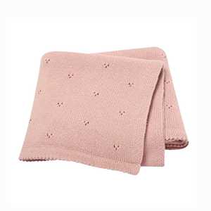 Cotton Pointelle Baby Blanket : Rose