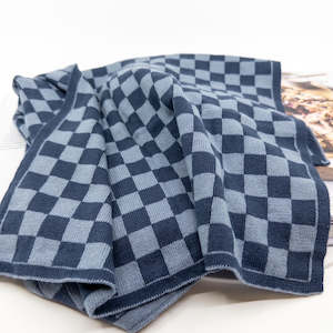 Kitchen Towels: Kitchen Towel | Tea Towel - Navy Denim Chequer