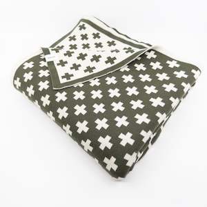 Organic Cotton Throw - Winter Moss