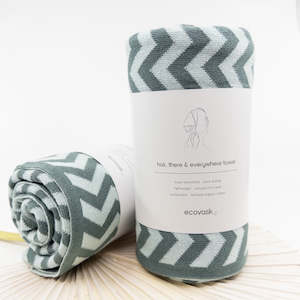 Hair & Travel Towel - Sea Foam Chevron