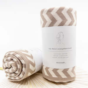 Hair & Travel Towel - Hummus Chevron
