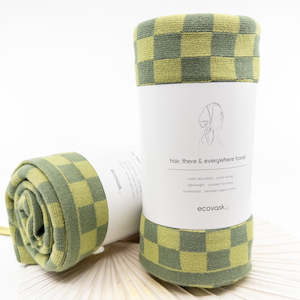 Hair & Travel Towel - Avocado Chequer