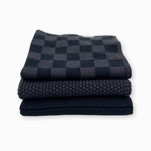Dishcloth Variety 3pk - Poppy Seed Chequer