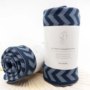 Bath Body: Hair & Travel Towel - Double Denim
