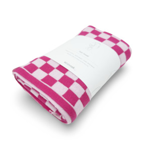 Hair Towel Mini - Raspberry Sherbet Chequer