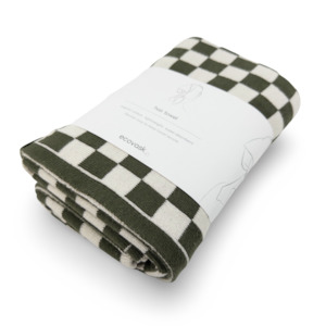 Hair Towel Mini - Olive Chequer