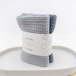 Kitchen Towels: Limited Edition Face Cloth Duo - Lunar | Steel