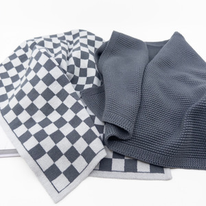 Kitchen Towel Duos - Graphite Chequer