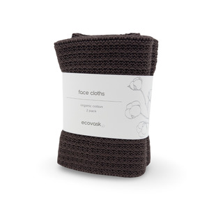 Face Cloth: Face Cloths 2pk - Chocolate
