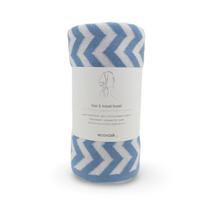 Hair & Travel Towel - Cornflower Chevron