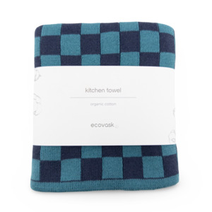 Kitchen Towels: Kitchen Towel | Tea Towel - Tasman Navey Chequer