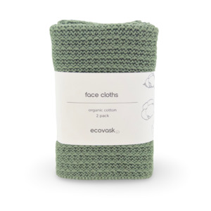 Face Cloth: Face Cloths 2pk - Sage